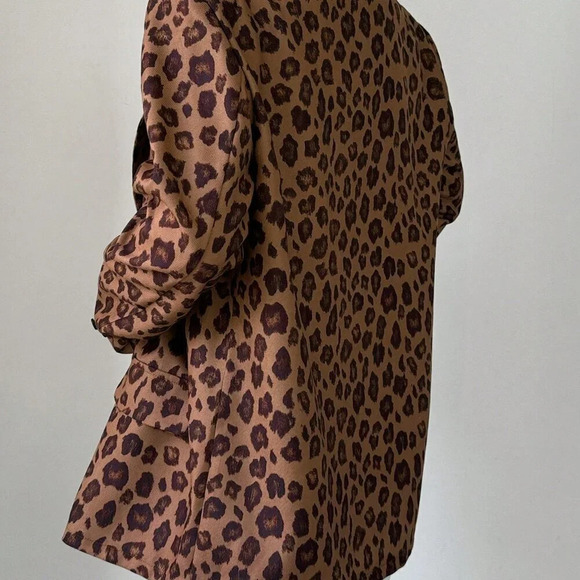 Brown Casual Women's Leopard Print Blazer - Picture 3 of 7